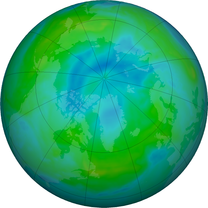 Arctic ozone map for 24 August 2020